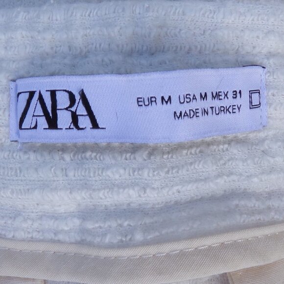 Zara Women's Size M White Elastic Waist Drawstring Comfort Lounge Trouser Pants - Picture 6 of 7